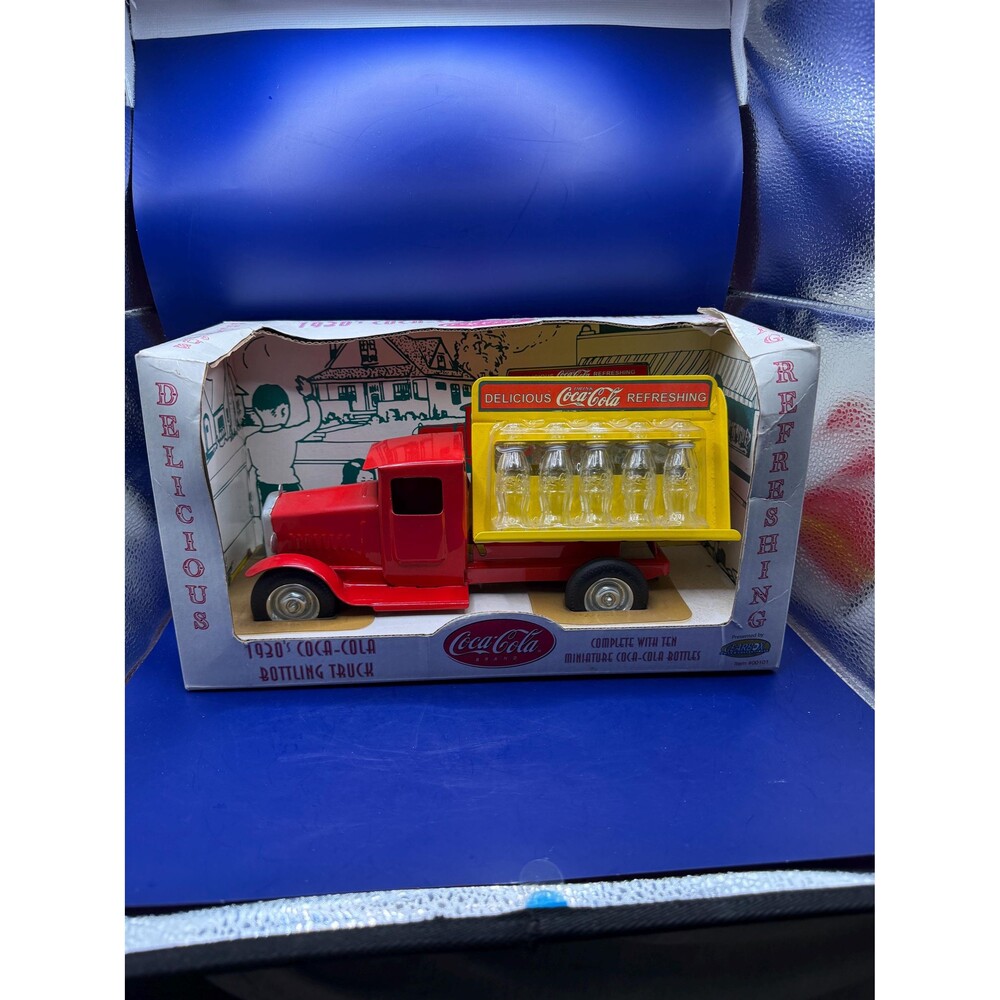 Vintage 1930s Coca-Cola Bottling Truck - Gearbox #00101 Stamped Steel w/10 Bot.